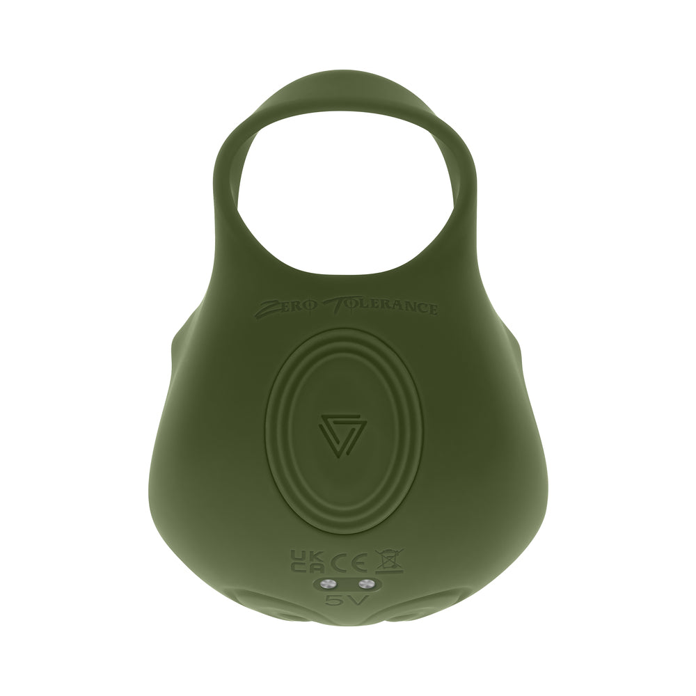 Zero Tolerance Nutty Buddy Rechargeable Cock Ring Stimulator Silicone Green - Image 7