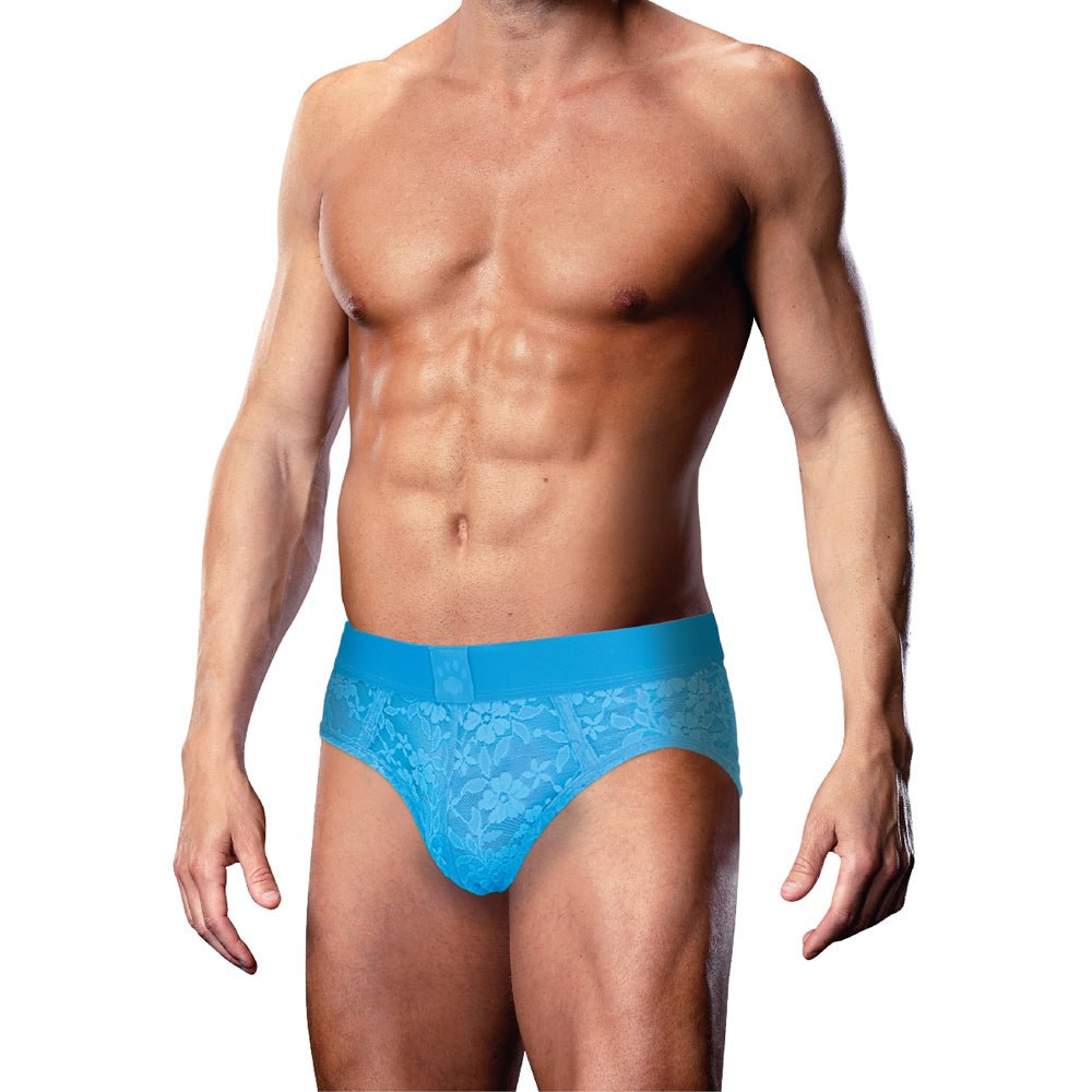 Prowler Lace Open Back Brief Neon Blue S - Image 2