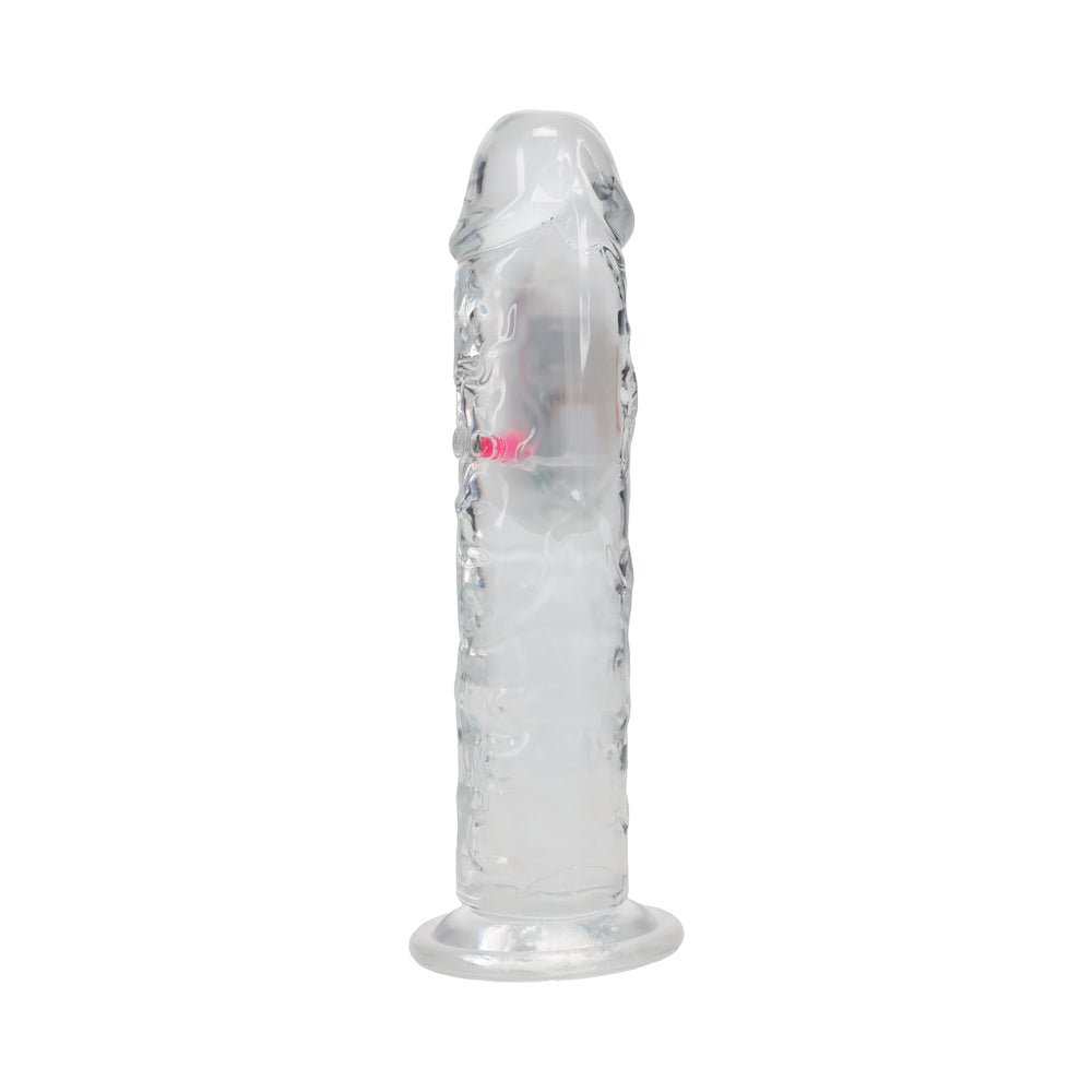 RealRock Wireless Rechargeable Remote Control LED Vibrating 8 in. Dildo Clear - Image 4
