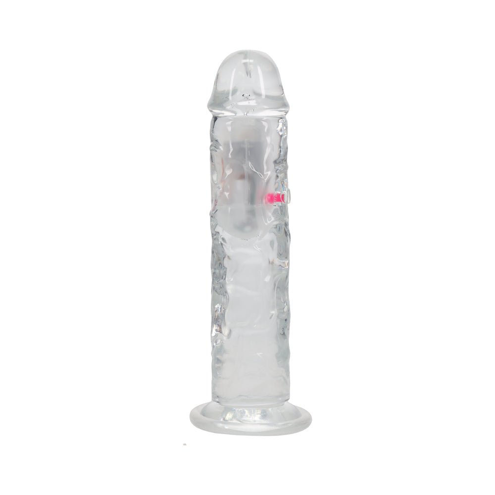 RealRock Wireless Rechargeable Remote Control LED Vibrating 8 in. Dildo Clear - Image 5