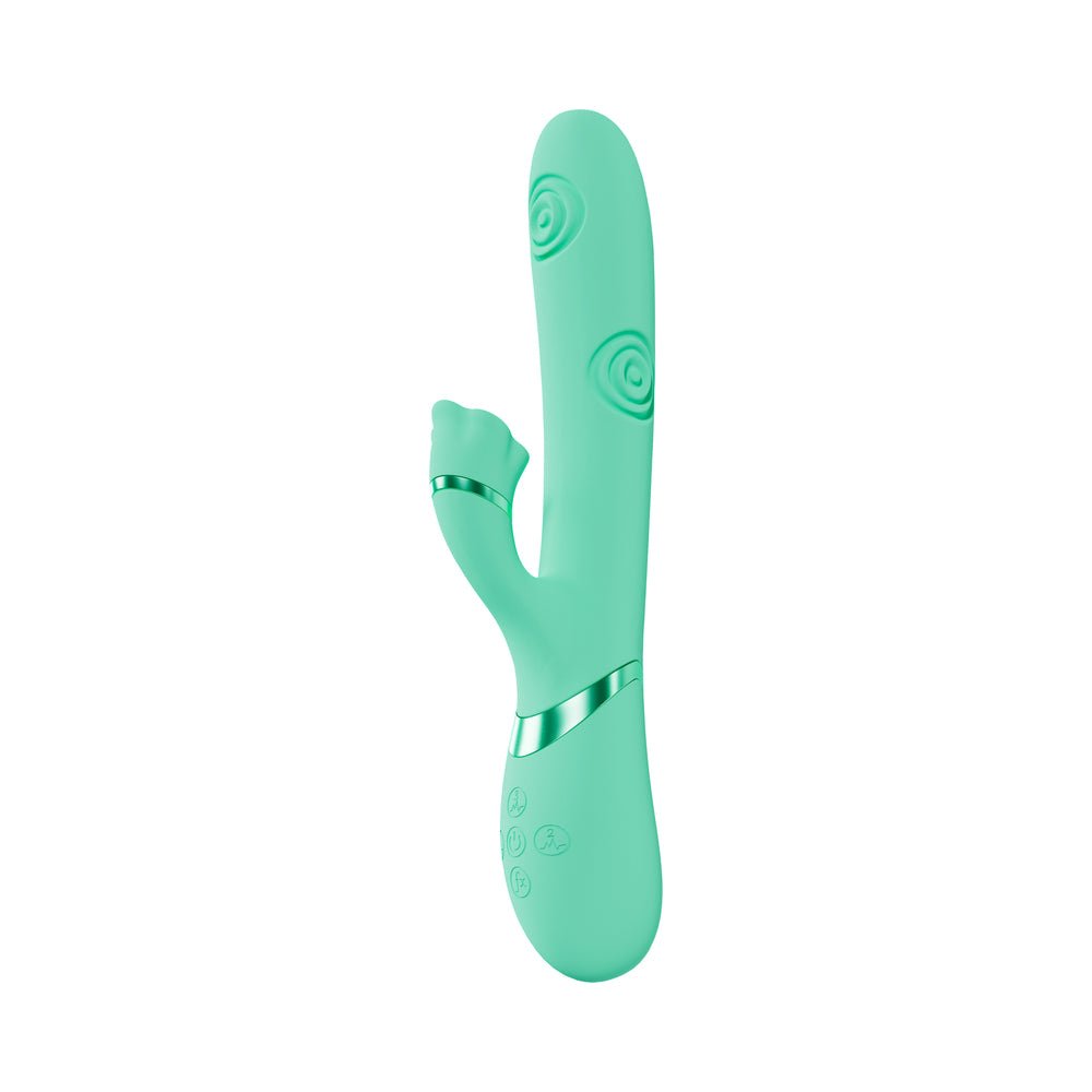 VIVE Fiore Rechargeable G-Spot Air Wave and Tapping Flared Clit Stimulator Green - Image 2