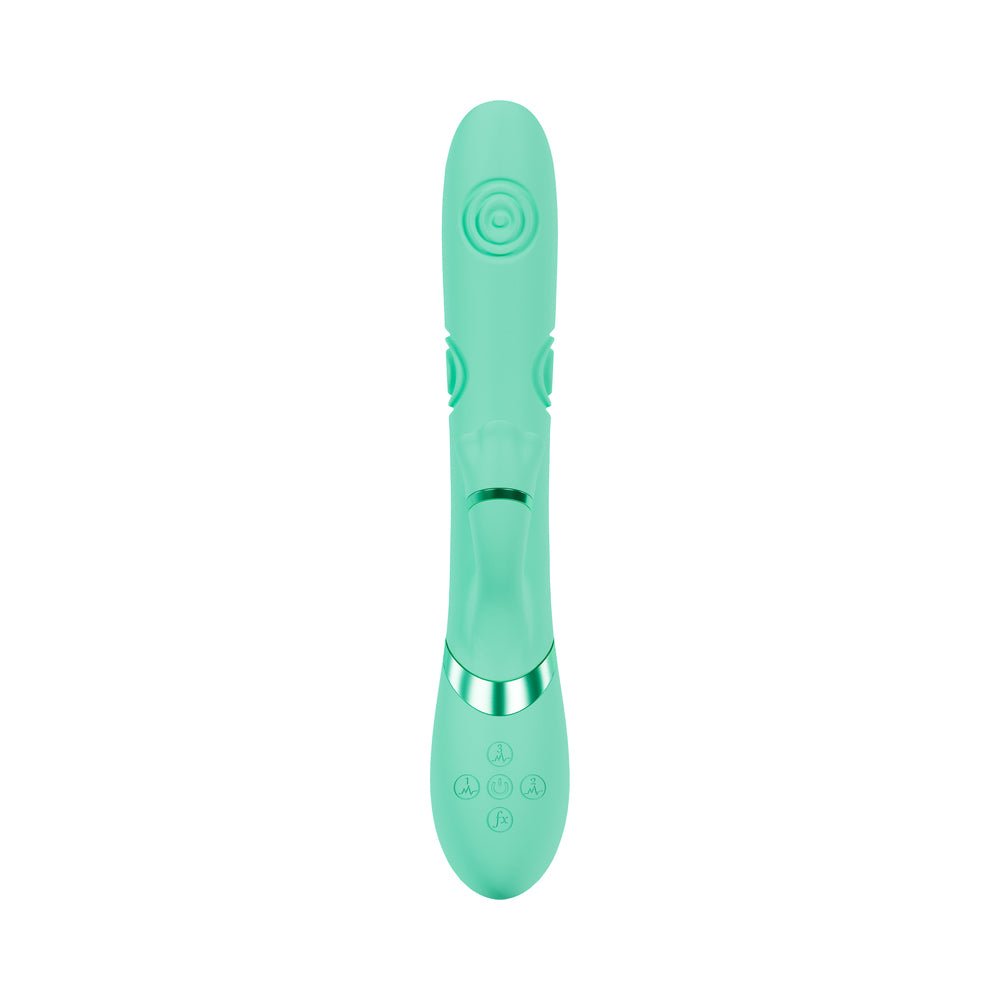 VIVE Fiore Rechargeable G-Spot Air Wave and Tapping Flared Clit Stimulator Green - Image 3
