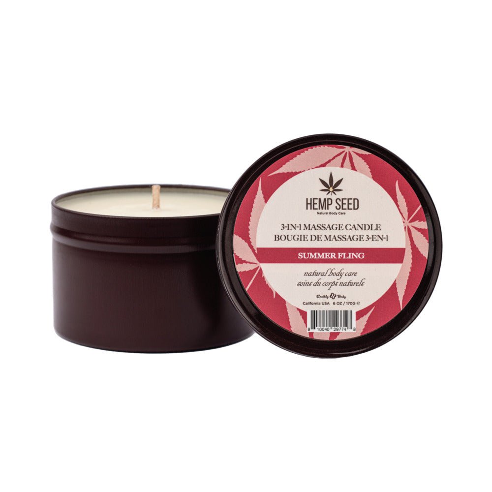 Earthly Body Hemp Seed 3-in-1 Massage Candle Summer Fling 6 oz.