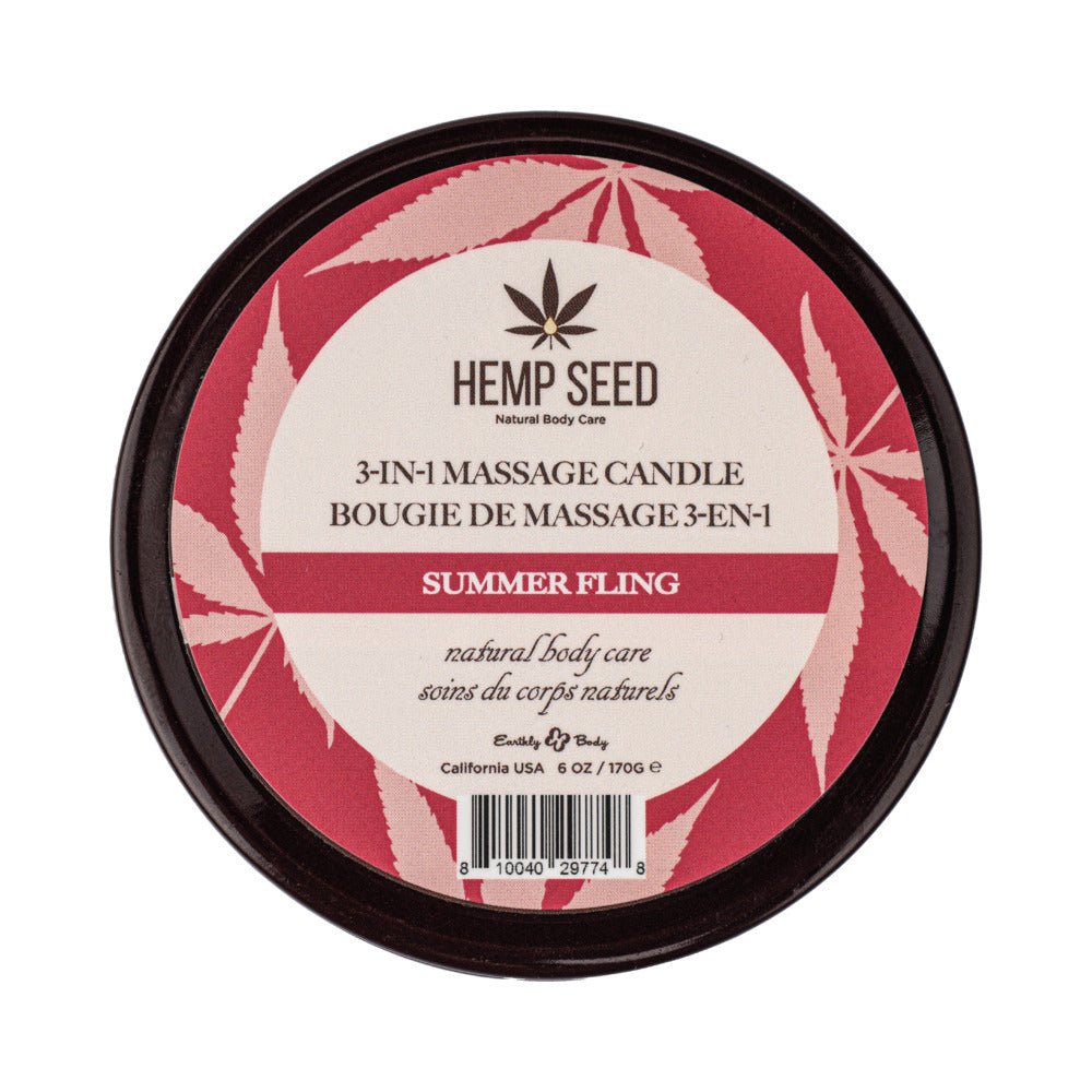 Earthly Body Hemp Seed 3-in-1 Massage Candle Summer Fling 6 oz. - Image 2