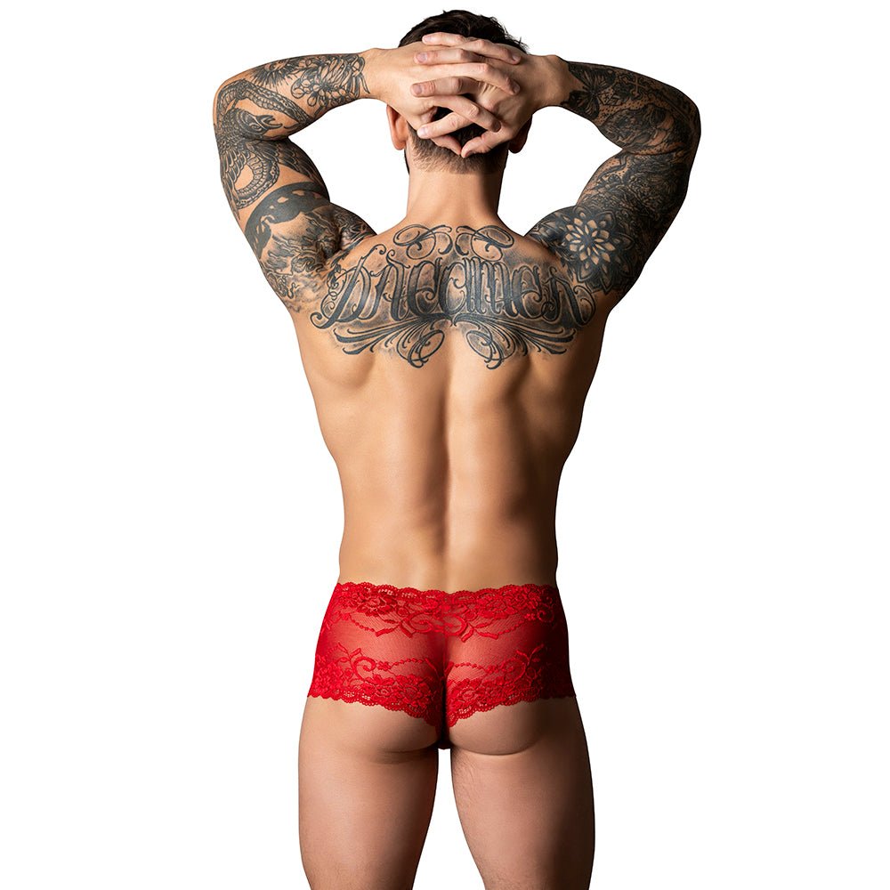Male Power The Ultimate Duo CRR Mini Short & Red Cock Ring Red XL - Image 3