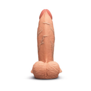 Alternative view of b-Vibe Slipskin Realistic Silicone Dildo 7 in. Girthy Mocha