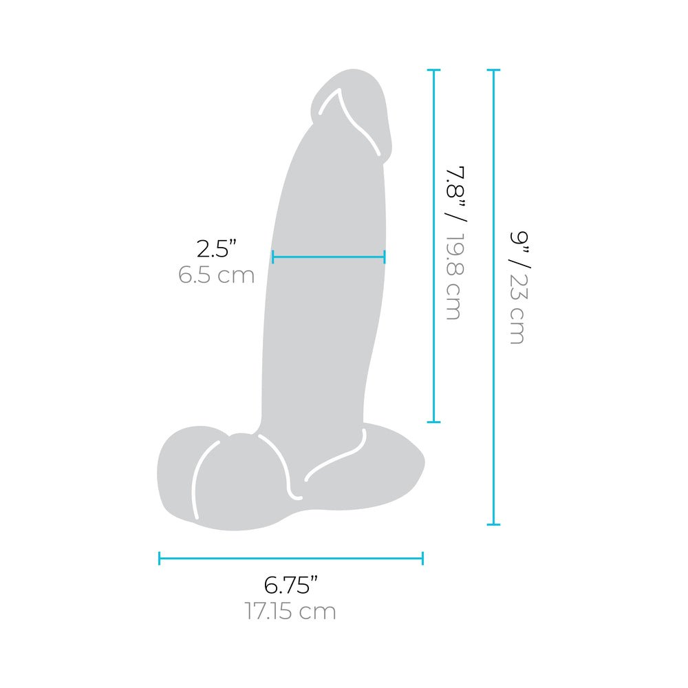 b-Vibe Slipskin Realistic Silicone Dildo 9 in. Girthy Mocha - Image 9