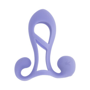 Alternative view of Playboy Fantasy Cage Rechargeable Vibrating Cock Cage Silicone Purple