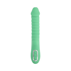 Alternative view of Evolved Full Throttle Rechargeable Warming Vibrator Silicone Mint Green