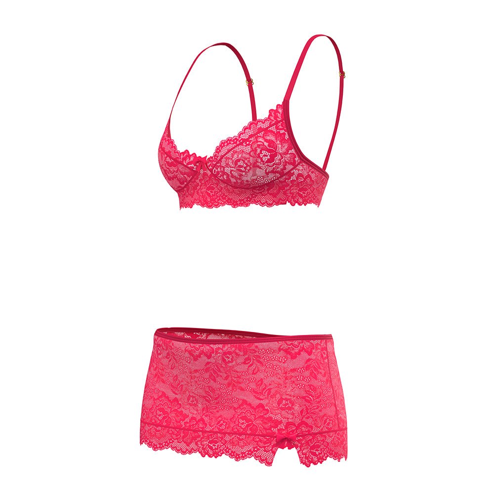 Magic Silk Get It Girl Bra, Skirt & Thong Set Diva Pink Queen Size - Image 5