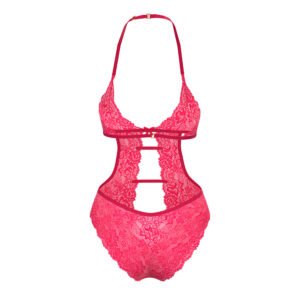 Magic Silk Get It Girl Halter Teddy with Snap Crotch Diva Pink Queen Size - Image 6