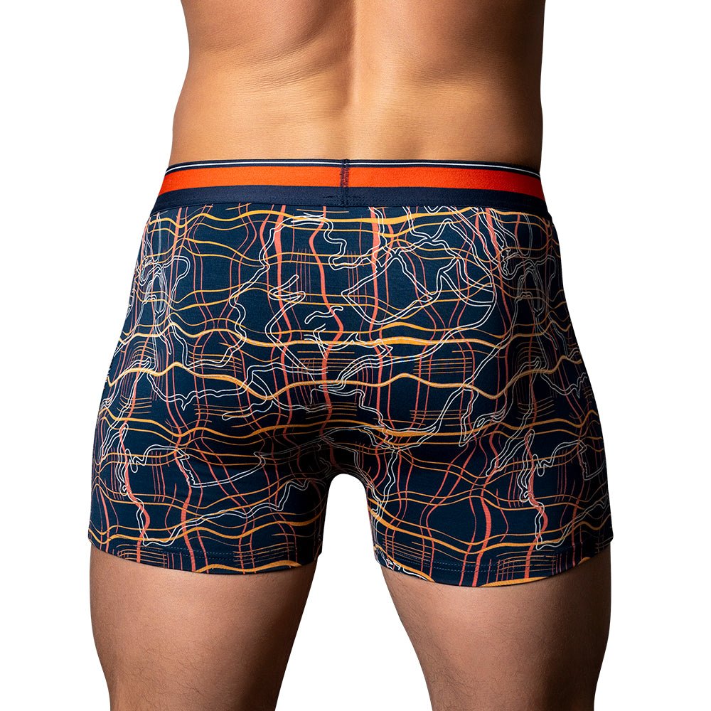 Male Power Soo Cumfy Boxer Brief Navy/Orange M - Image 3