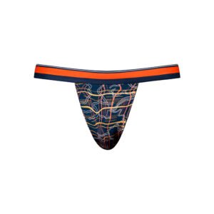 Male Power Soo Cumfy Jock Navy/Orange S/M - Image 4