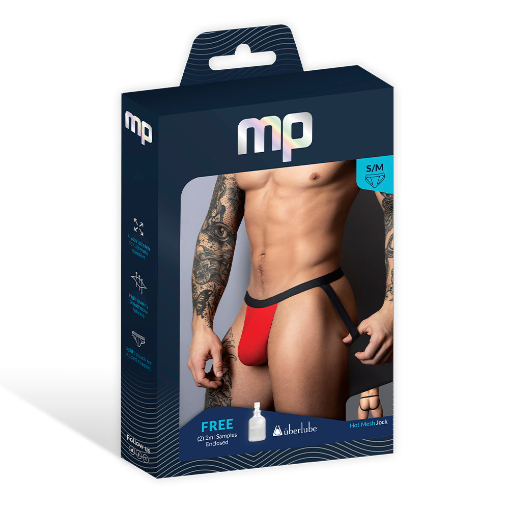 Male Power Hot Mesh Jock Black/Red S/M - Image 5