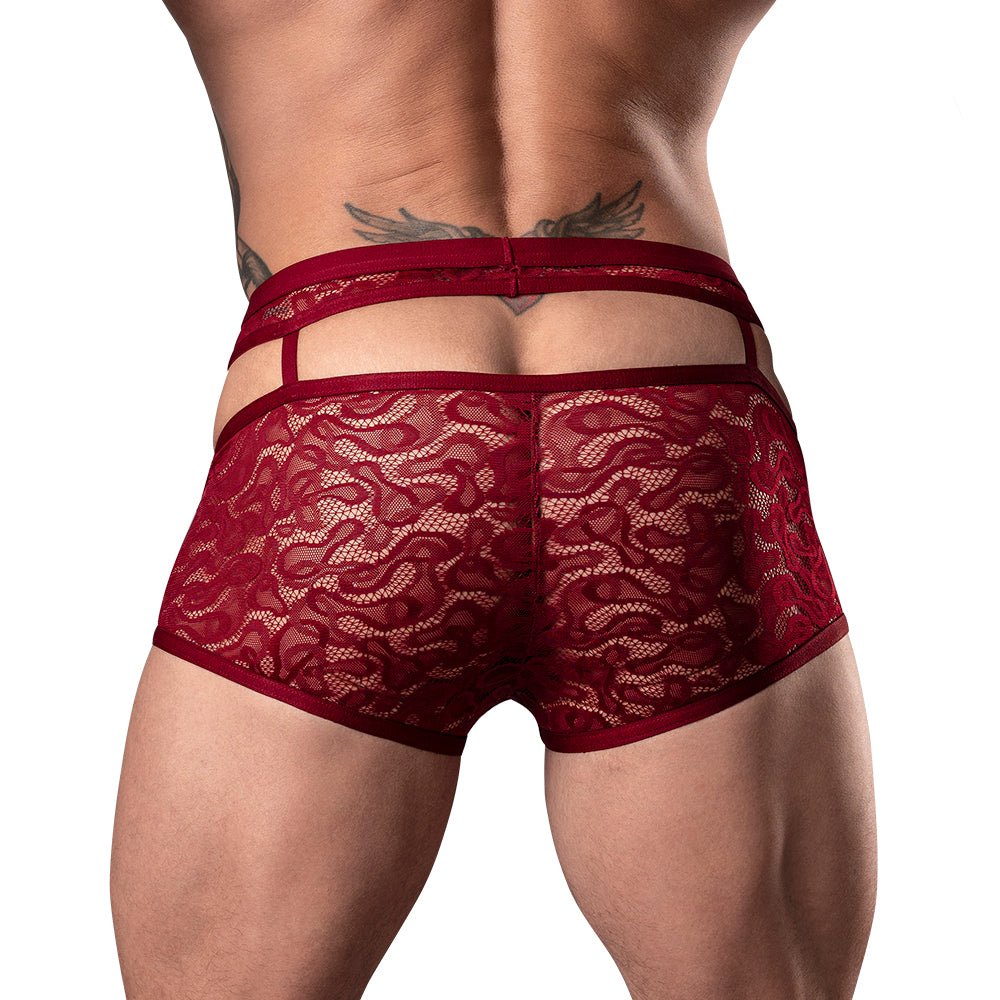 Male Power Lucifer Cutout Short Burgundy L - Image 3