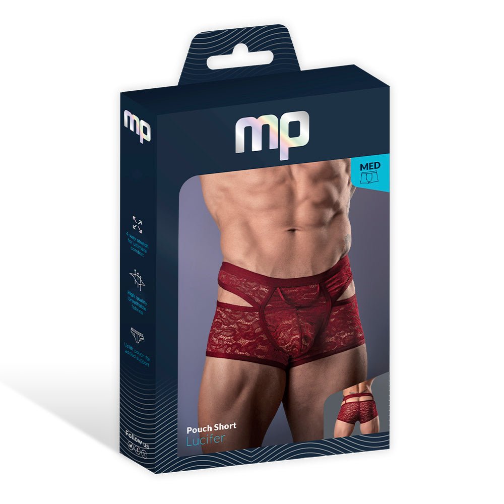 Male Power Lucifer Cutout Short Burgundy L - Image 6