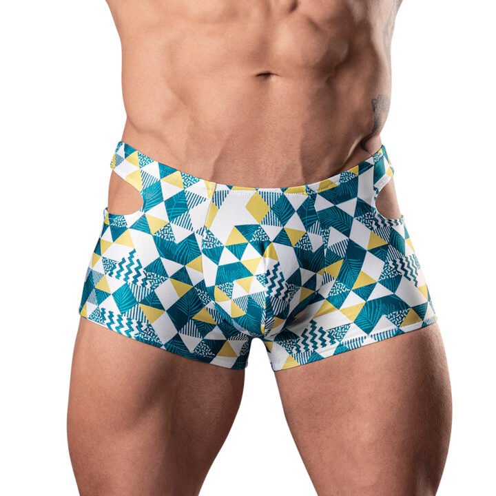 Male Power Cut It Out! Cutout Mini Short Blue/White L