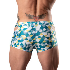 Male Power Cut It Out! Cutout Mini Short Blue/White XL - Image 3