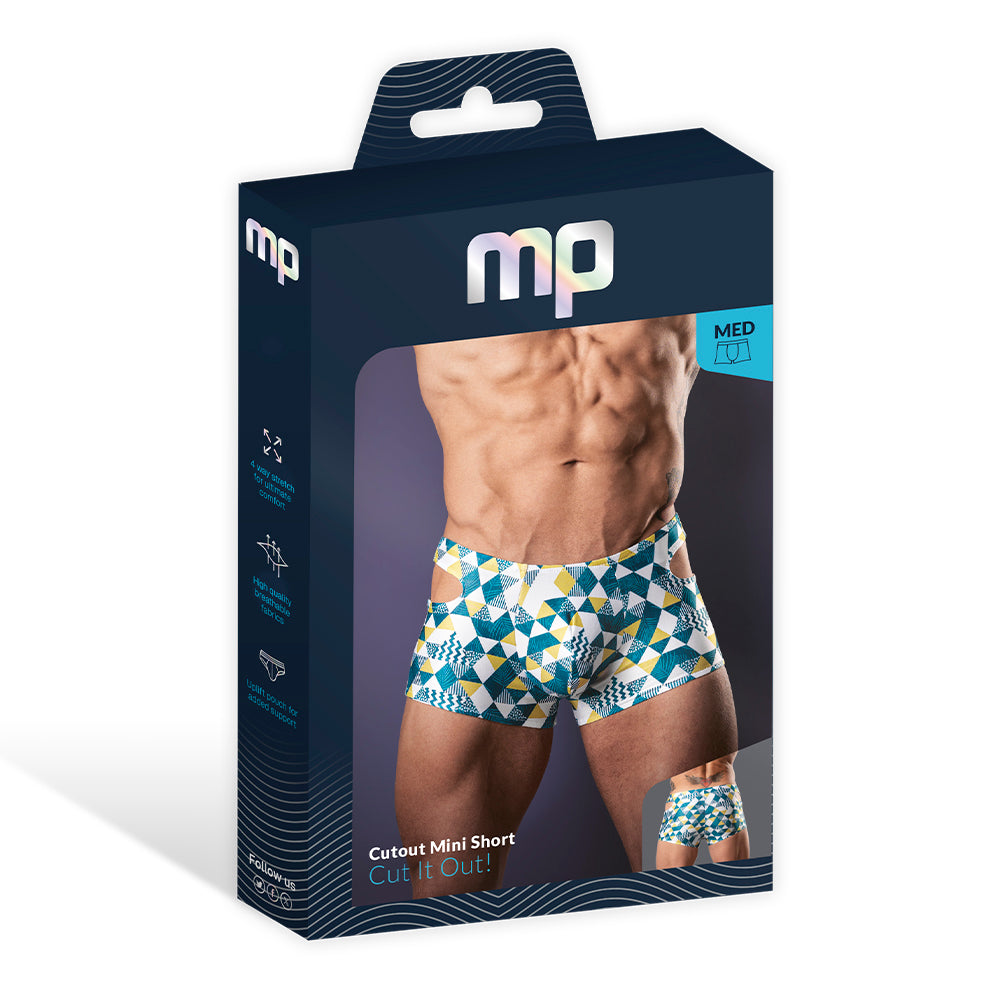 Male Power Cut It Out! Cutout Mini Short Blue/White XL - Image 6