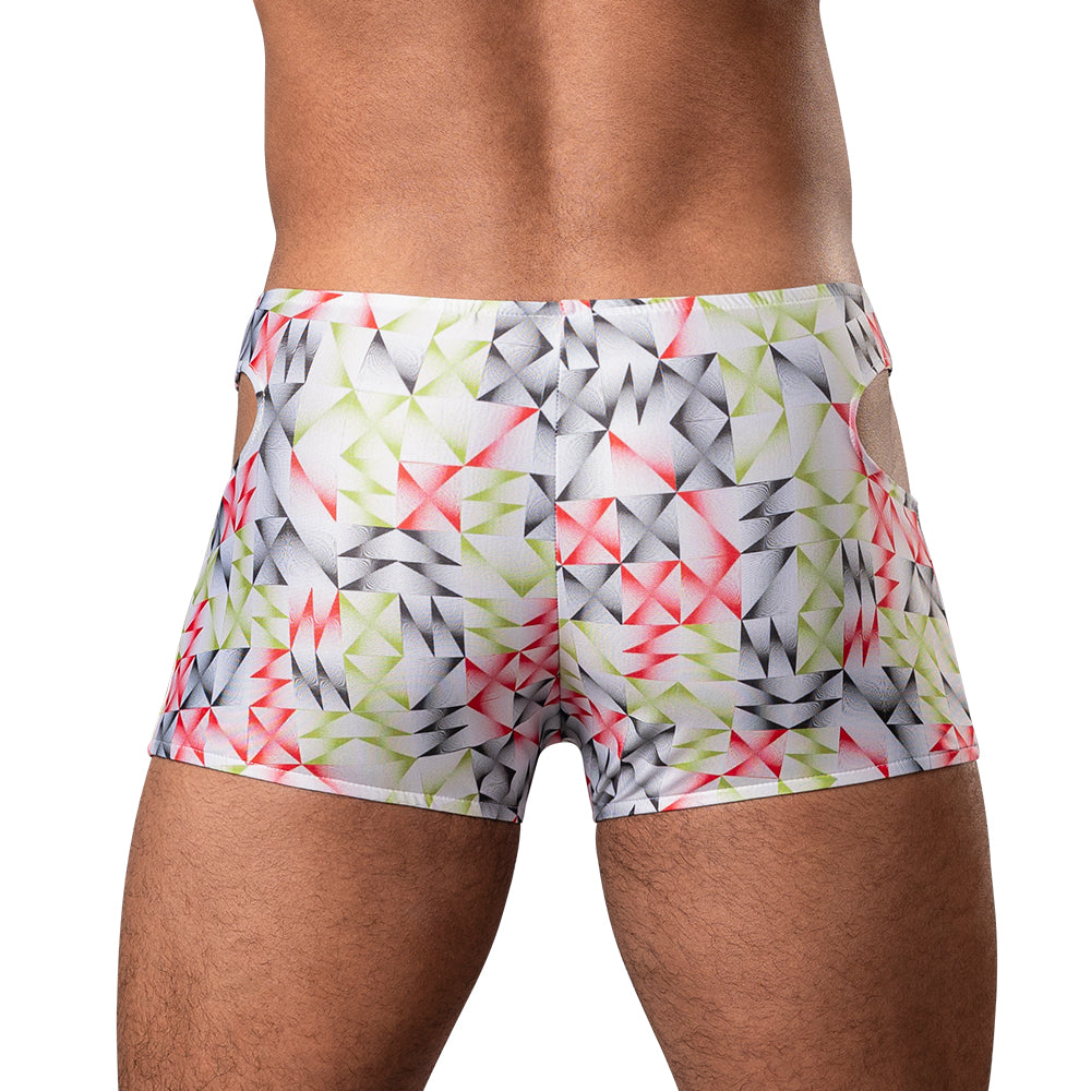 Male Power Cut It Out! Cutout Mini Short Red/Black M - Image 3