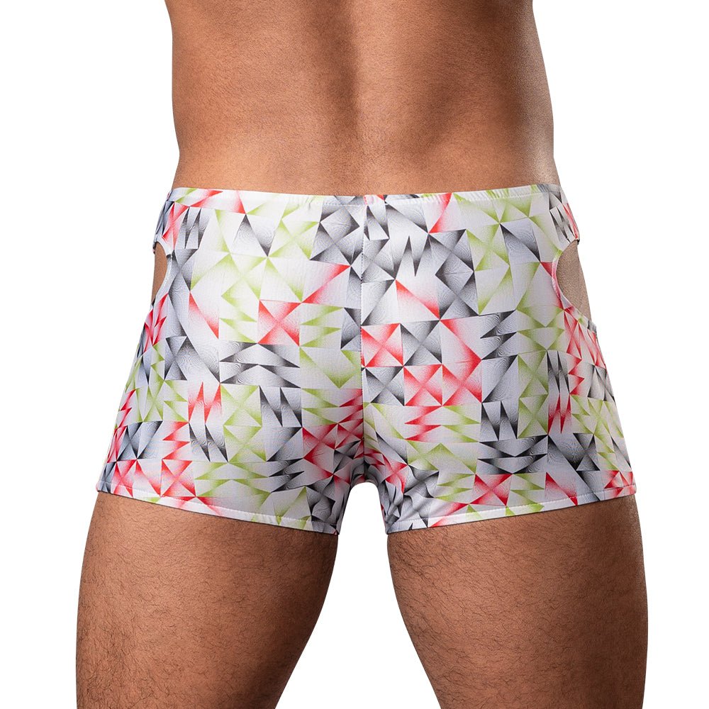 Male Power Cut It Out! Cutout Mini Short Red/Black XL - Image 3