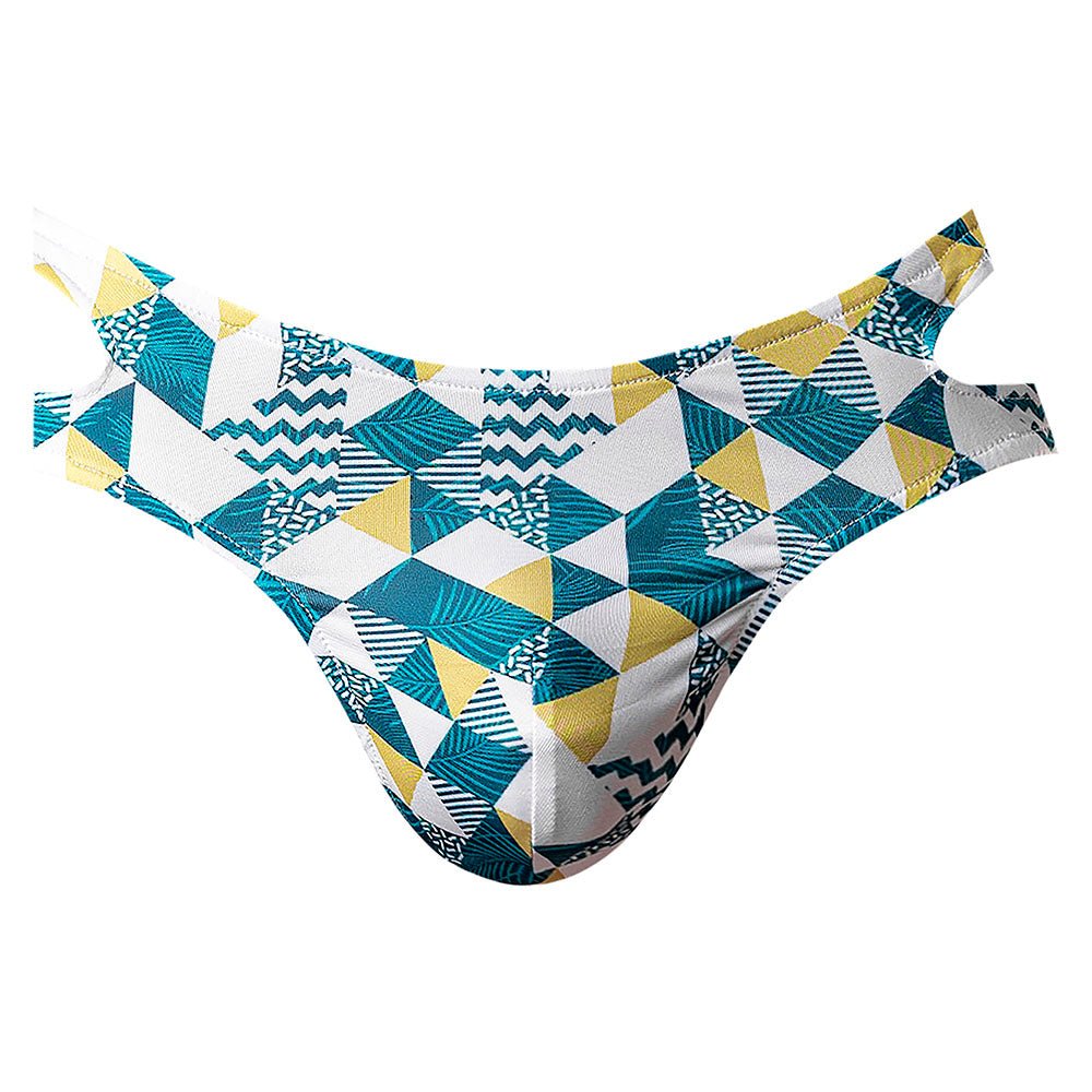 Male Power Cut It Out! Cutout Thong Blue/White L/XL - Image 4