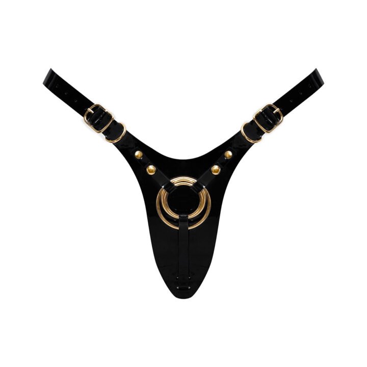 Strap-On-Me Leatherette Harness Fabulous One Size Black Glossy