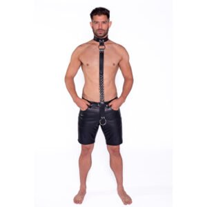 Alternative view of Prowler RED Leather Collar with Strap