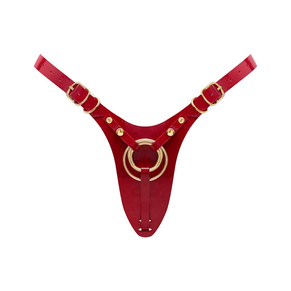 Strap-On-Me Leatherette Harness Fabulous One Size Red Glossy