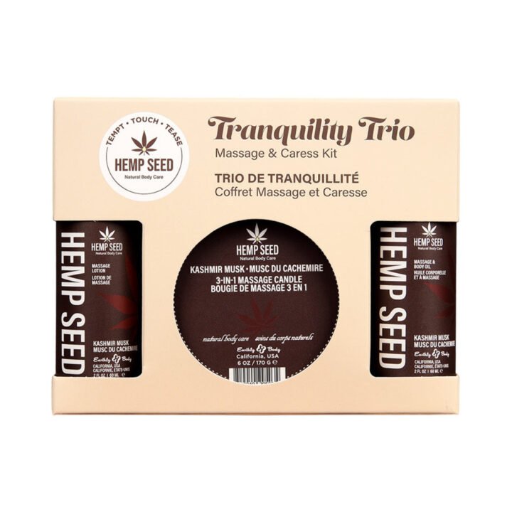 Earthly Body Hemp Seed Massage in a Box Gift Set Kashmir Musk