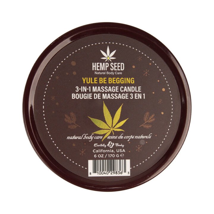 Earthly Body Hemp Seed 3-in-1 Massage Candle Yule Be Begging 6 oz.