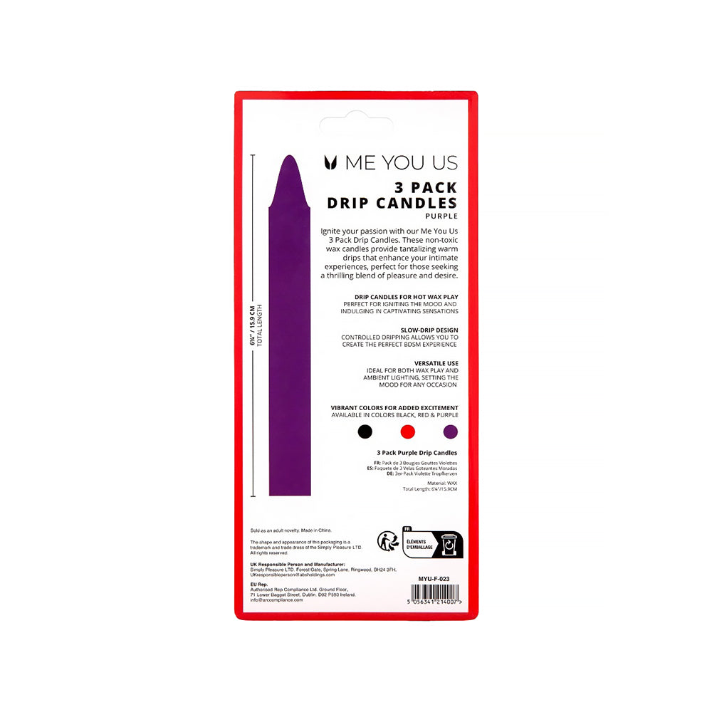 Me You Us Drip Candles 3 Pack Purple - Image 3