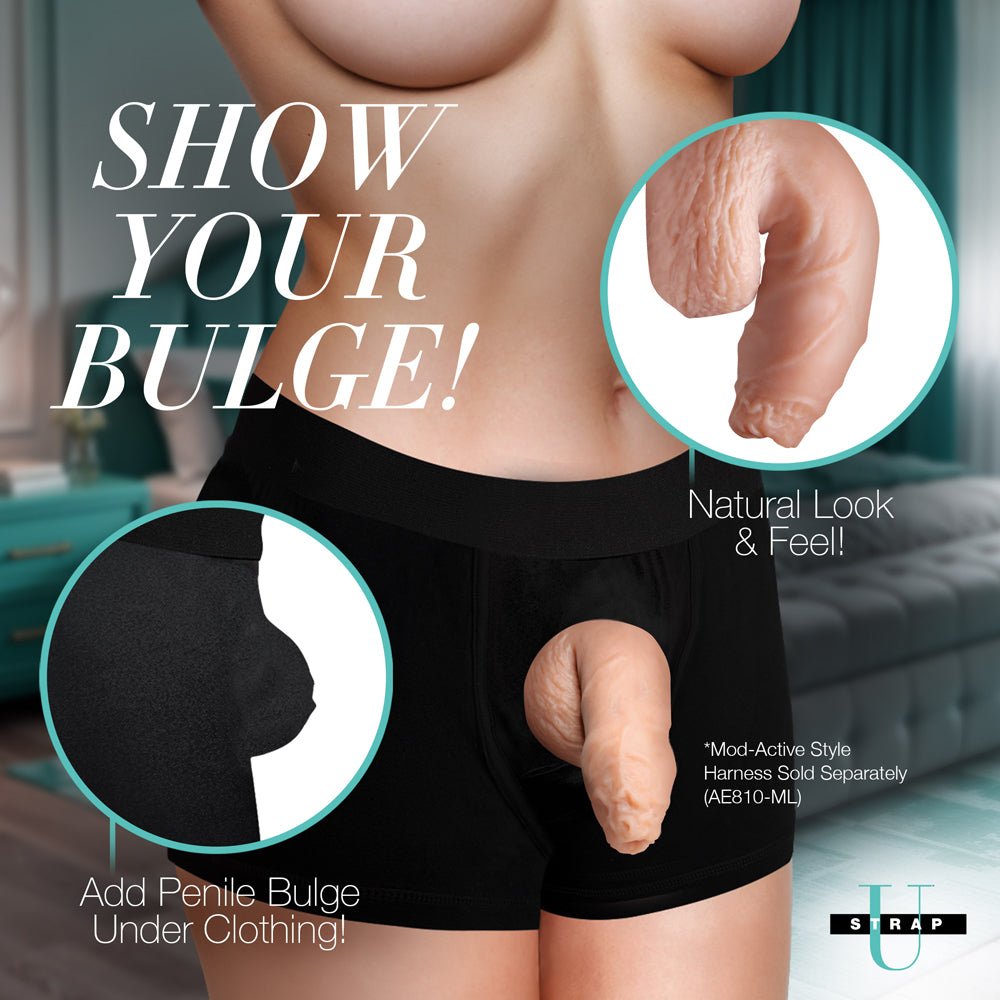 Strap U 5.1 in. Uncut Silicone Packer Dildo Light - Image 9