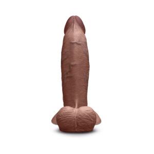 Alternative view of b-Vibe Slipskin Realistic Silicone Dildo 8 in. Girthy Brown