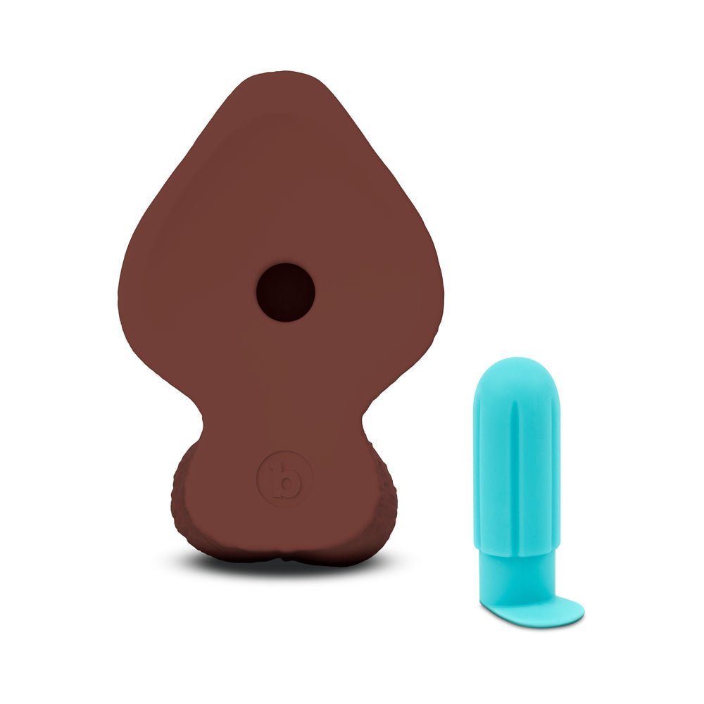 b-Vibe Slipskin Realistic Silicone Dildo 9 in. Girthy Brown - Image 5