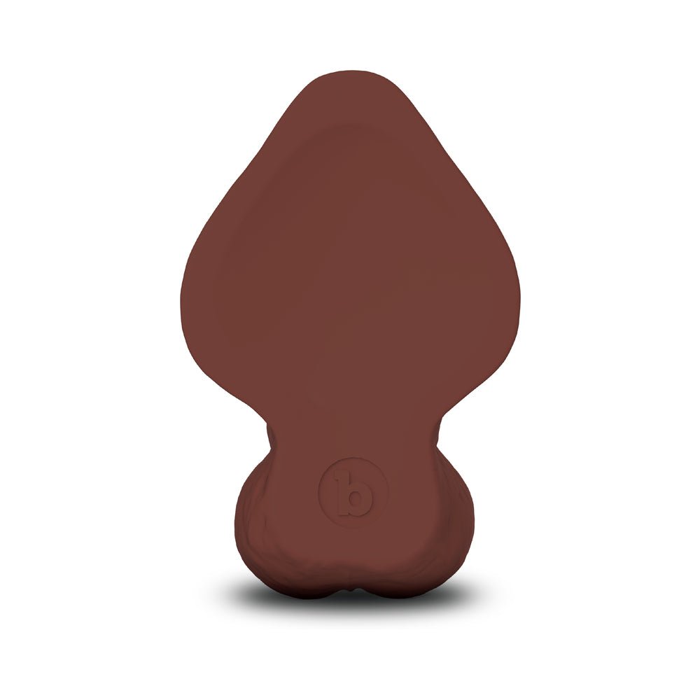 b-Vibe Slipskin Realistic Silicone Dildo 6.5 in. Curved Brown - Image 5