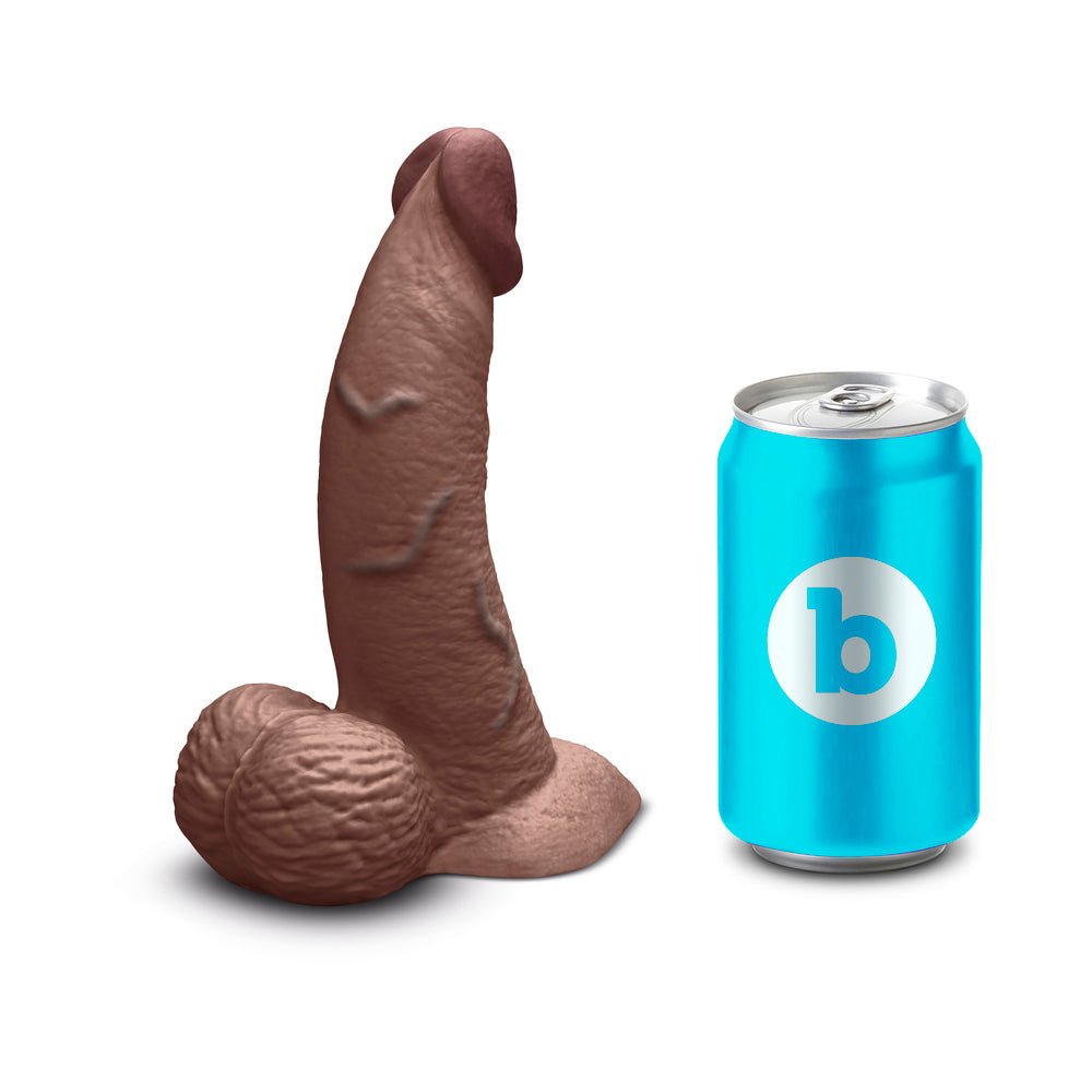 b-Vibe Slipskin Realistic Silicone Dildo 6.5 in. Curved Brown - Image 9