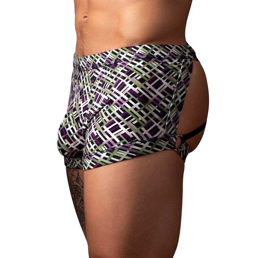 Male Power Gridlock''d Short with Strap Print S - Image 2
