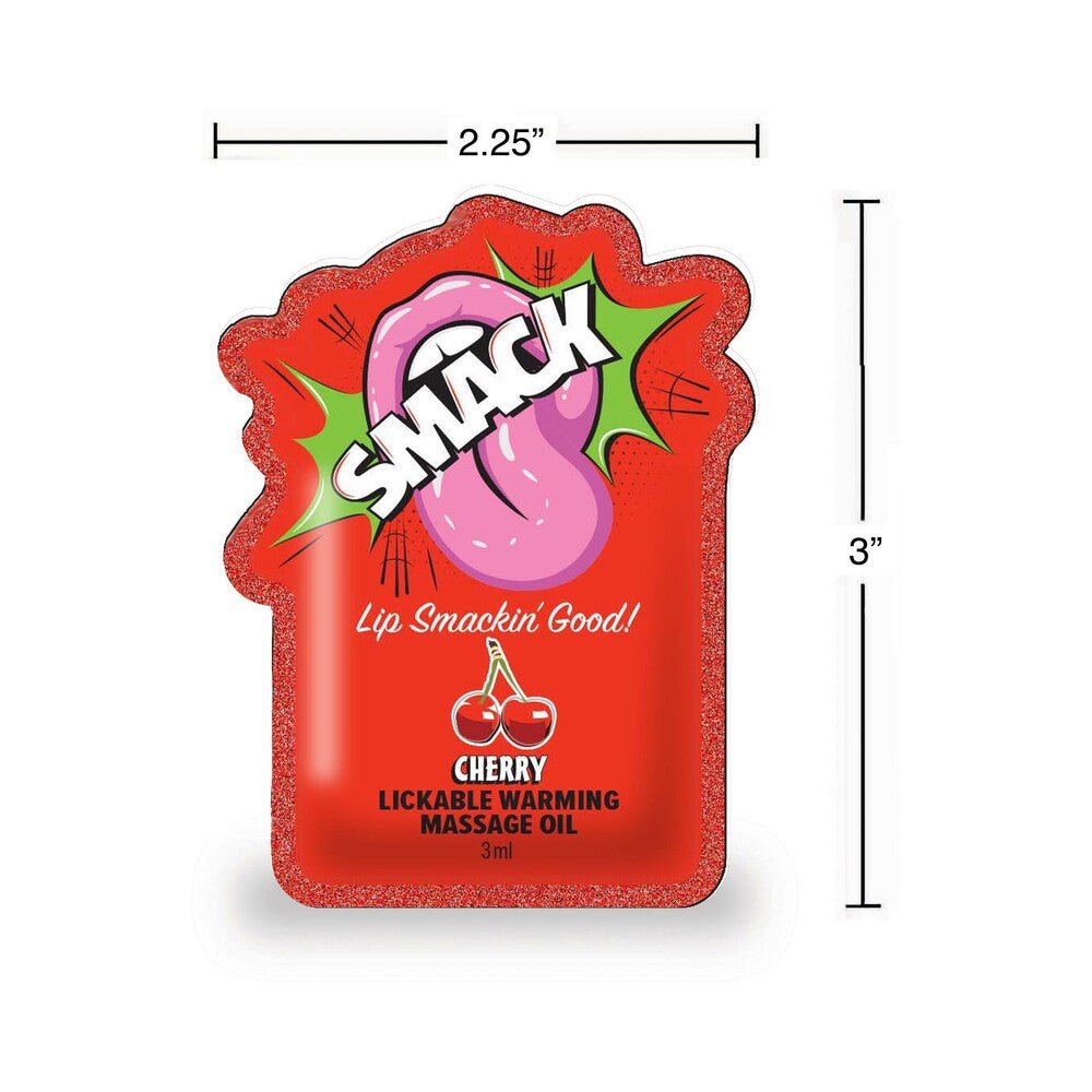 Smack Lickable Massage Oil 3 ml Pouch Cherry 36-Piece Display - Image 4