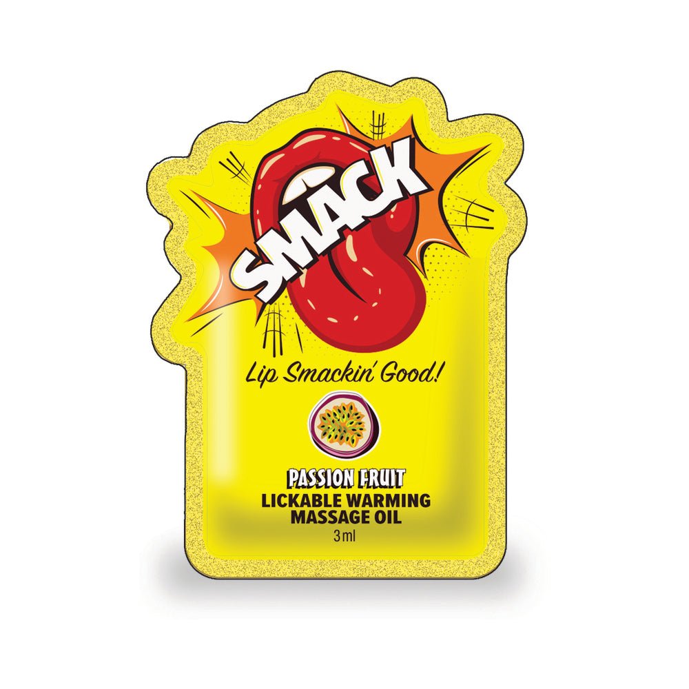 Smack Lickable Massage Oil 3 ml Pouch Passion Fruit 36-Piece Display - Image 2