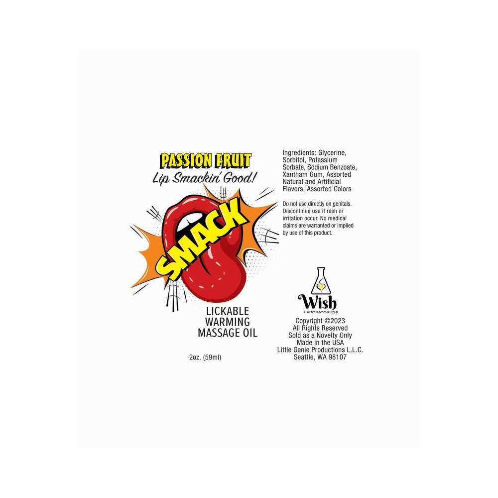 Smack Lickable Massage Oil 3 ml Pouch Passion Fruit 36-Piece Display - Image 3
