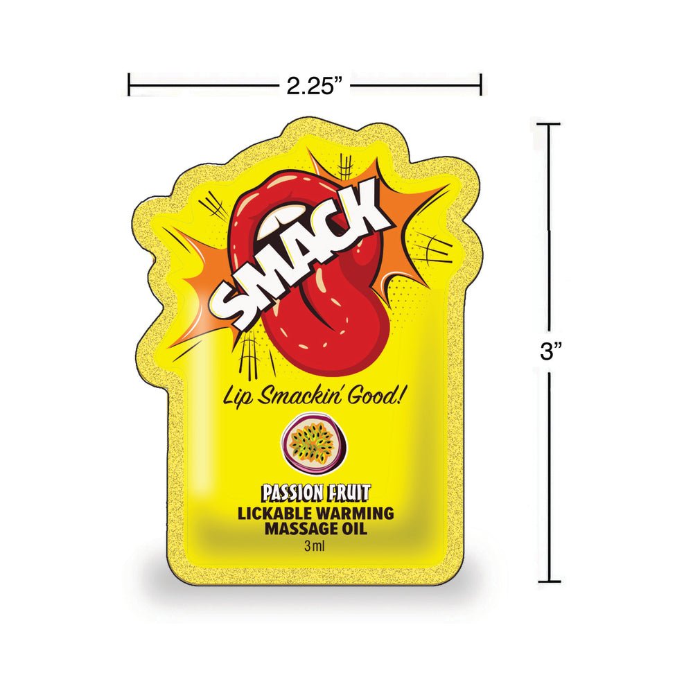 Smack Lickable Massage Oil 3 ml Pouch Passion Fruit 36-Piece Display - Image 4