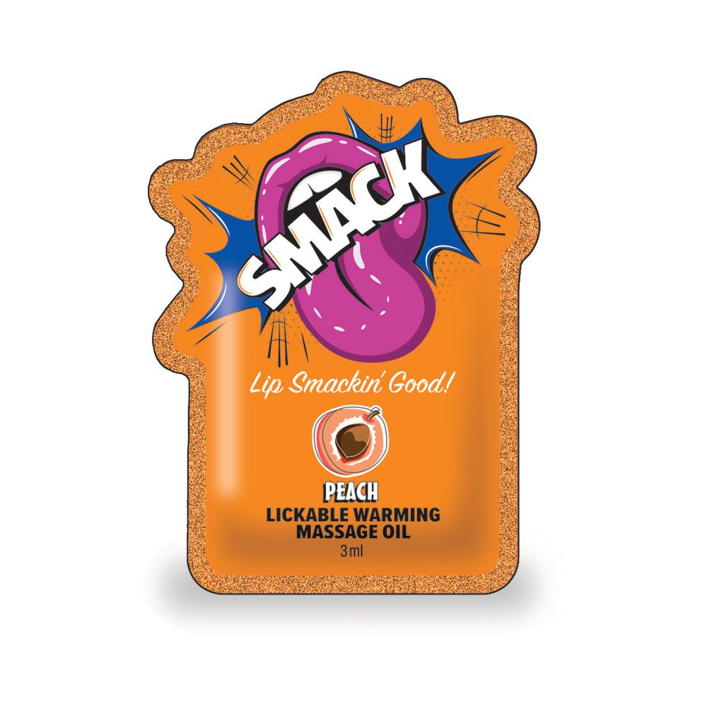 Smack Lickable Massage Oil 3 ml Pouch Peach 36-Piece Display - Image 2