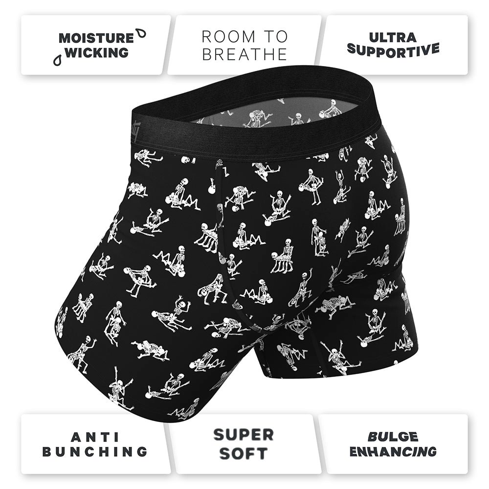 Shinesty The Bare Back Bones Glow-in-the-Dark Skeletons Ball Hammock Pouch Underwear with Fly 2XL - Image 6