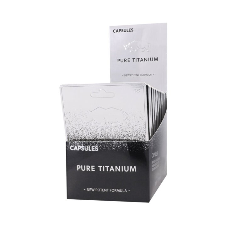 Rhino Pure Titanium Capsules 24-Pack Display