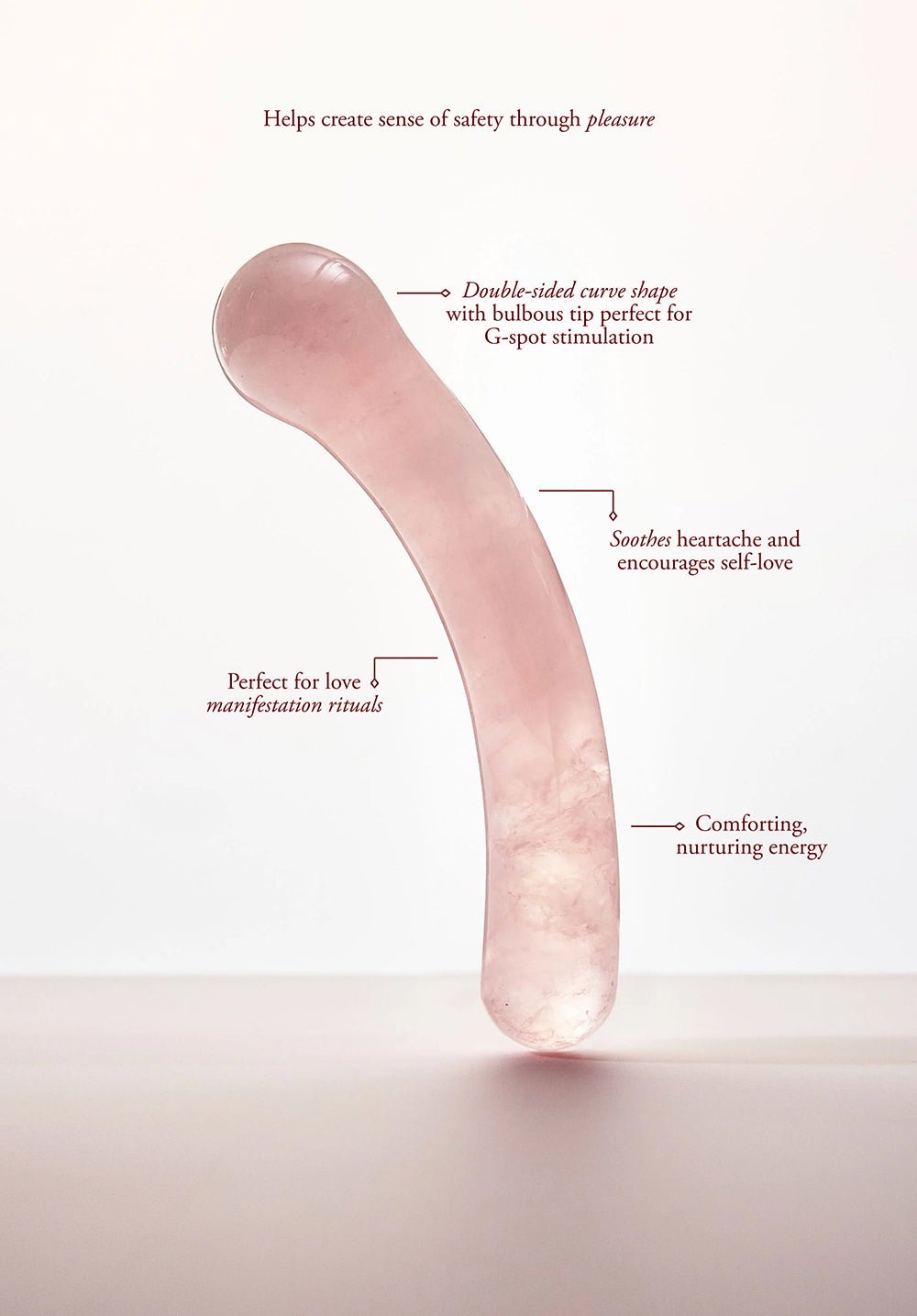 Chakrubs Heart Curve Rose Quartz Wand - Image 6