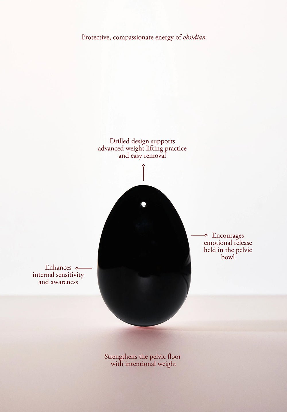 Chakrubs Xaga Yoni Egg Obsidian (drilled) - Image 6