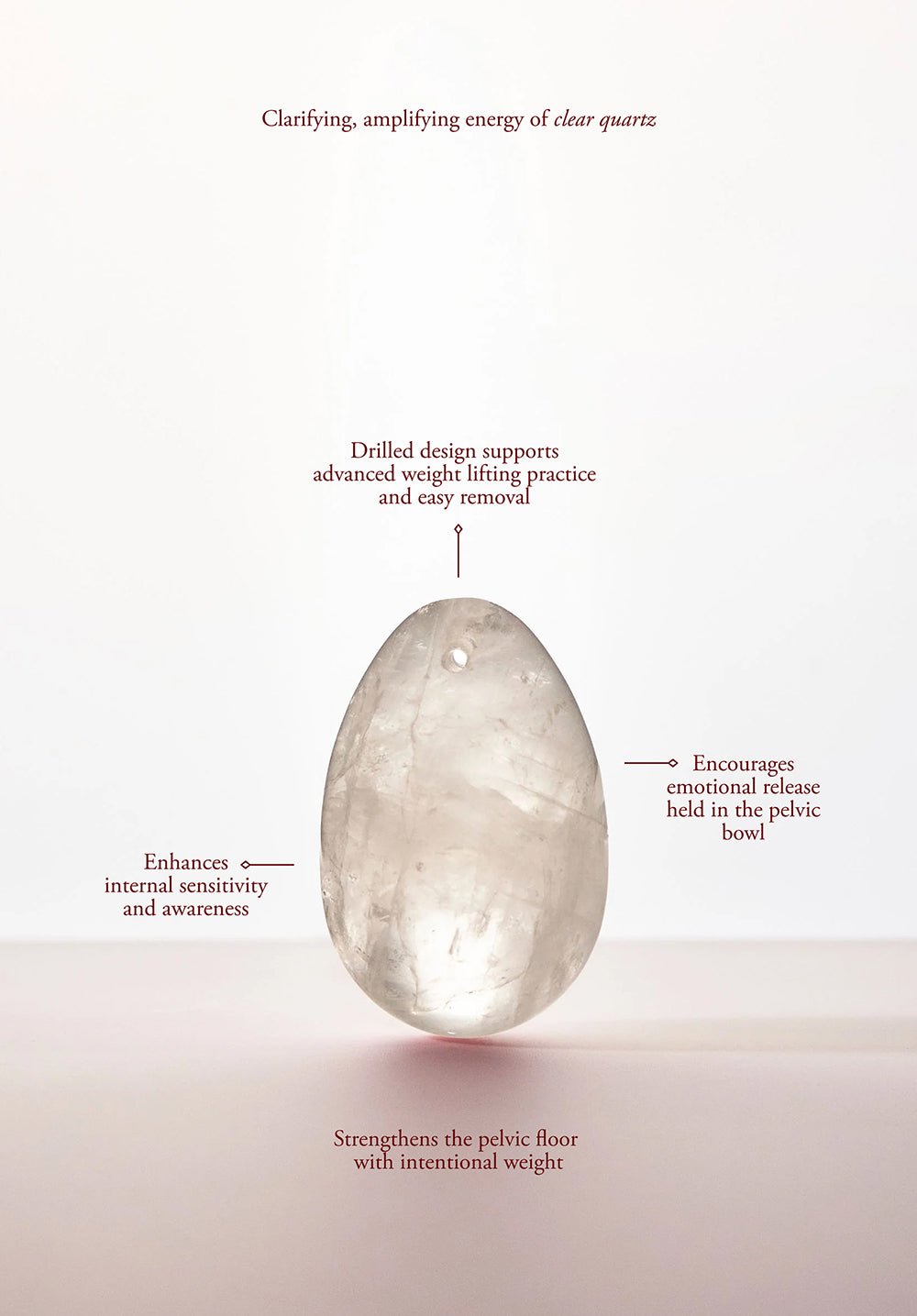 Chakrubs Prism Yoni Egg Clear Quartz (drilled) - Image 3