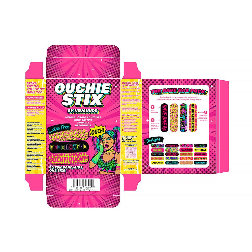 Ouchie Stix by Neva Nude Plur Vibes Bandages 40-Pack - Image 2