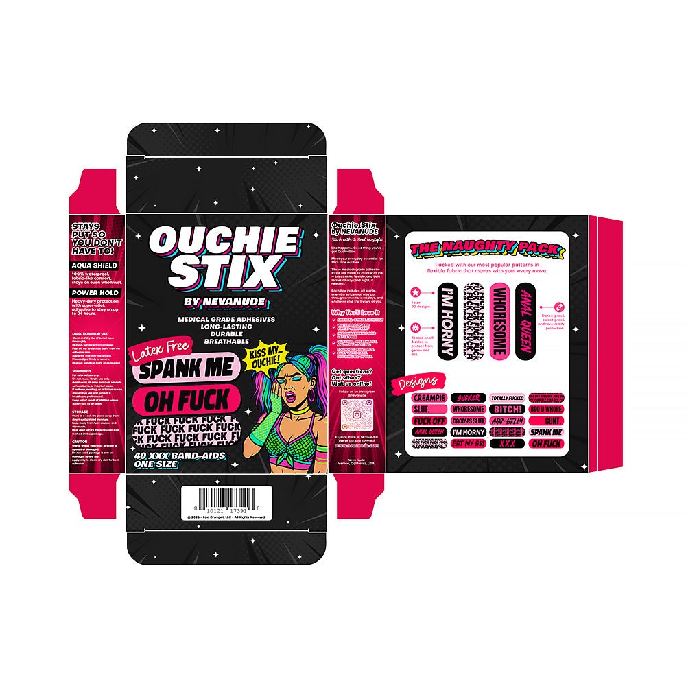 Ouchie Stix by Neva Nude Naughty Naughty XXX Bandages 40-Pack - Image 2